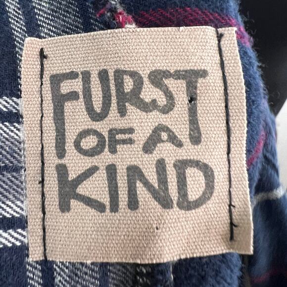 Furst of a Kind Navy White Top Plaid Collared Long Sleeve Classic Full Zip M L? - Picture 8 of 8